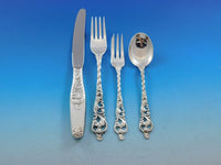 Dobbel Rokokko by Brodrene Lohne Silver Flatware Set For 10 Service 64 pieces