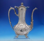 James C. Grogan Sterling Silver Tea Pot Repoussed Irises/Flowers #3057 (#3940)