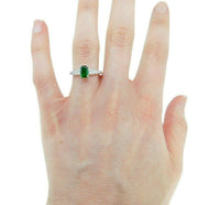 18k White Gold 1.09ct Genuine Natural Tsavorite Garnet and Diamond Ring (#J4587)