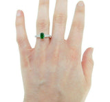 18k White Gold 1.09ct Genuine Natural Tsavorite Garnet and Diamond Ring (#J4587)
