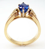 Gorgeous 1.28ct Royal Blue Pear Genuine Natural Sapphire Ring (#J406)
