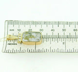 14k Gold 6.5ct Genuine Natural Gold Vein Quartz and Diamond Pendant (#J5090)