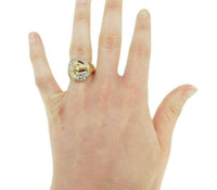 10k Yellow Gold Horse and Horseshoe .35ct Genuine Natural Diamond Ring (#J4525)