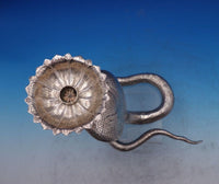 Sterling Silver Candle Holder Cobra Design w/ Red Eyes 8 1/2" x 5 1/4" (#6906)