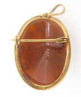 14k Genuine Natural Shell Cameo Pin / Pendant with Rose (#J3893)