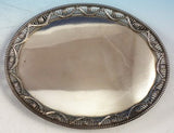 Joseph Cradduck English Sterling Silver Salver Tray Footed Swags Beads (#3041)