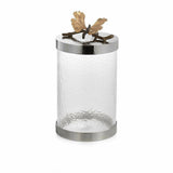 Butterfly Ginkgo by Michael Aram Glass and Nickelplate Canister Set 4 Piece New