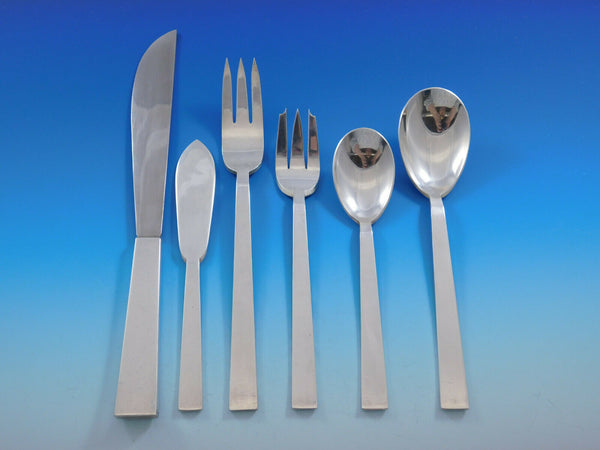 Moderne by Adra Sterling Silver Flatware Set Modernism California 78 pc Dinner