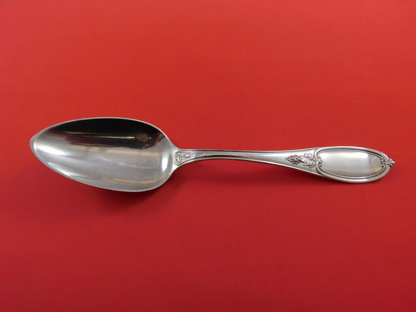 Coin Silver by Newell Harding and Co. Serving Spoon Pure Coin w/ Grapes 8 3/4"