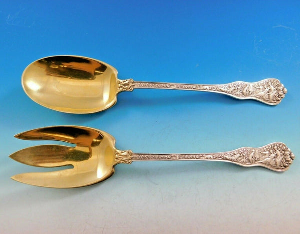 Olympian by Tiffany and Co Sterling Silver Salad Serving Set Gold Washed 10"