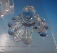 HA English Victorian Cut Crystal Salt Cellar Sterling Silver Salt Spoon (#5547)