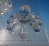 HA English Victorian Cut Crystal Salt Cellar Sterling Silver Salt Spoon (#5547)