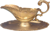 Camusso Sterling Silver Gravy Boat & Underplate with Scrolly Border (#0323)