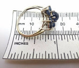 14k Gold Genuine Natural Cabochon Blue Sapphire Ring (#J3724)