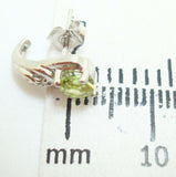 14K Gold Round Genuine Natural Peridot Earrings with Diamonds (#J2397)