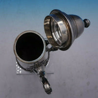 Estate English Silver Tea Pot with Wood Handle and Figural Spout (#4236)