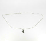14k White Gold Moon and Black Star Genuine Natural Diamond Pendant (#J5077)