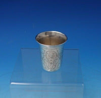 Russian .875 Silver Shot Glass Bright-Cut w/ Church and Flowers #84 (#5175)