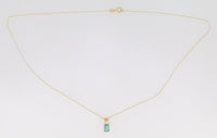 14k Gold .74ct Green Genuine Natural Tourmaline Pendant w/ .14ct Diamond #J4034