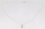 14k Gold .74ct Green Genuine Natural Tourmaline Pendant w/ .14ct Diamond #J4034