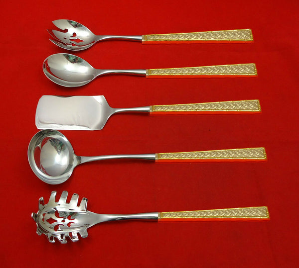 Golden Tradewinds by International Sterling Hostess Set 5pc HHWS  Custom Made