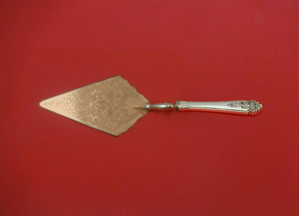 Queen's Lace by International Sterling Pastry Server Fancy Vermeil HH Custom