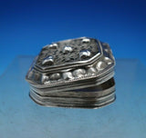 Dutch .833 Silver Box with Applied Filigree on Lid 1" x 2 1/8" 1.4 ozt. (#6843)