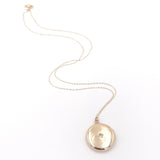 14k Gold Victorian Round Locket w/ Genuine Natural Diamond on 14k Chain (#J6520)