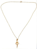 10k Yellow Gold Victorian Diamond Pendant Lavaliere (#J5460)