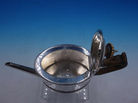 Georgian English Silver Tea Pot with Wood Handle and Beaded Border (#4247)