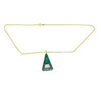 14k Gold Intarsia Pendant with Opal Malachite Sugilite Turquoise (#J4673)