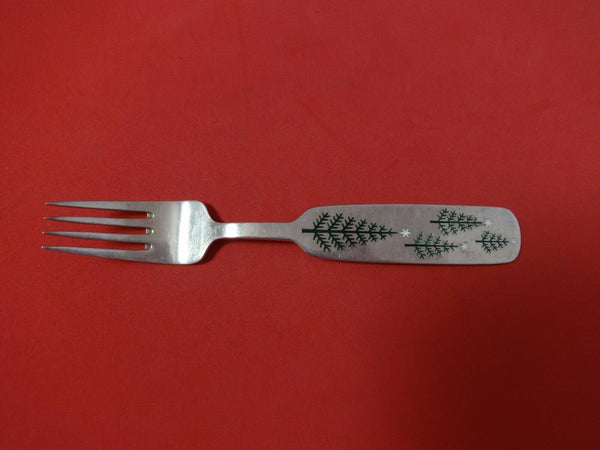 Christmas Theme by Michelsen Sterling Silver Regular Fork 1950 Enameled Gilt