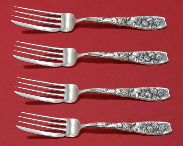Berry by Whiting Sterling Silver Fish Fork Set 4pc AS Custom Made 6 7/8"