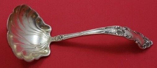 Meadow Rose by Wallace Sterling Silver Gravy Ladle Fluted Shell Bowl 7 3/4"