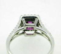 14k White Gold 1.39ct Grape Genuine Natural Garnet and Diamond Ring (#J5105)