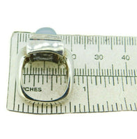 Modern 14k White Gold Square Genuine Natural Chalcedony Ring w/Diamonds (#J3603)