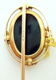 10K Gold Oval Stone Genuine Natural Cameo Stick Pin (#C2668)