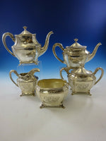 Georgian by Towle Sterling Tea Set 5pc w/Columnar Feet & Flower Swag (#0084)