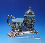Austrian Sterling Silver Condiment Set Mustard Pot Salt Cellars (#6860-2)