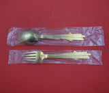 Christmas by A. Michelsen Sterling Silver Fork and Spoon Set 2pc 1943 Dove