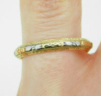 Deco 14k Yellow and White Gold Ring Band (#J4531)