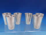 Toyokoki Japanese .99 Silver Saki Cup Set 6pc Hand Hammered 2 3/8" Tall (#7500)