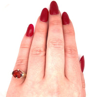 14k Yellow Gold .96ct Genuine Natural Madeira Citrine Filigree Ring (#J5753)
