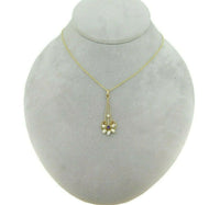 10k Yellow Gold Lavaliere Pendant Freshwater River Pearls (#J4817)