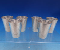 Toyokoki Japanese .99 Silver Saki Cup Set 6pc Hand Hammered 2 3/8" Tall (#7500)