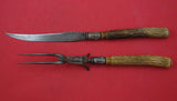 Antler Handle by Various Makers Roast Carving 2-pc Set w/ sterling knife 11 1/4"
