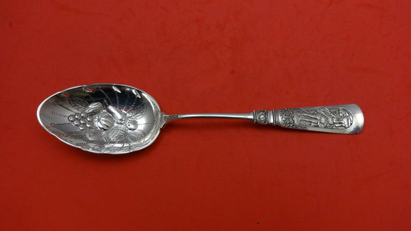 Fontainebleau by Gorham Sterling Silver Berry Spoon Embossed with Fruit 8 1/4"