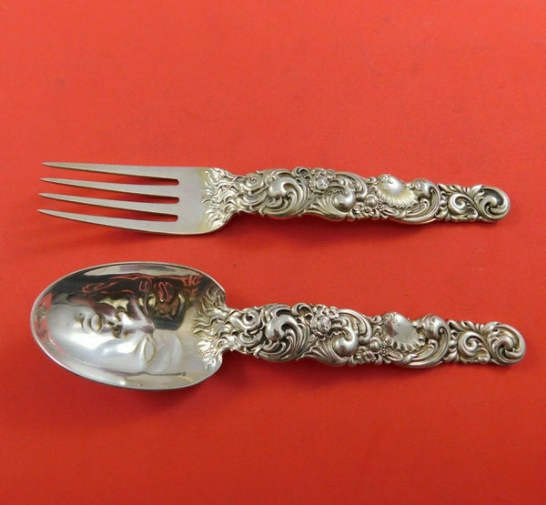 Whiting Sterling Silver Junior Set / Youth Set 2-Piece with Face in Spoon Bowl