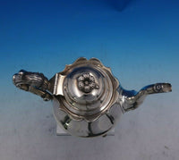 Palmer and Bachelder Coin Silver Tea Pot 3-D Leaves Feet Flower Finial (#4005)