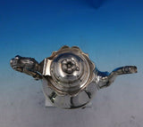 Palmer and Bachelder Coin Silver Tea Pot 3-D Leaves Feet Flower Finial (#4005)